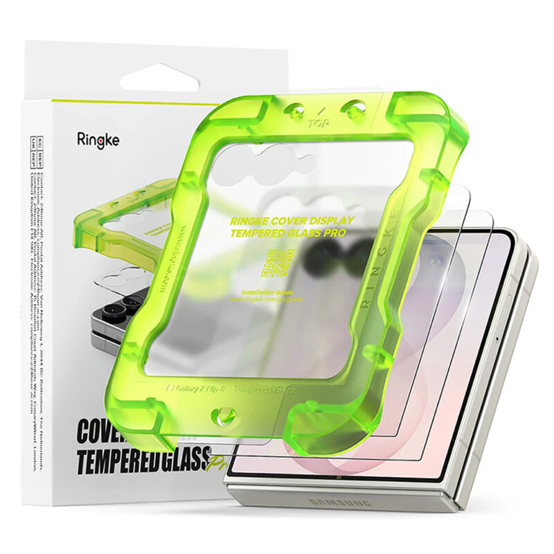 [Pachet 2x] Folie sticla Samsung Galaxy Z Flip8 Ringke Cover Display Tempered Glass Pro, transparenta