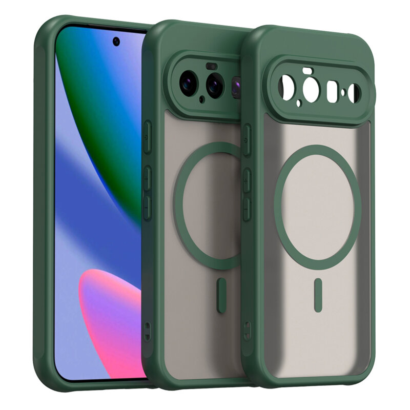 Husa Google Pixel 11 Techsuit HaloFrost II MagSafe, verde