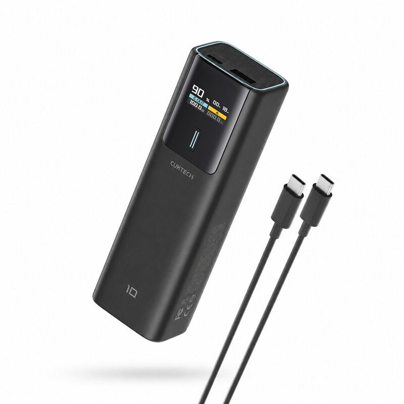 Baterie externa cu cablu tip C, Fast Self-Charge Cuktech PB100P, negru