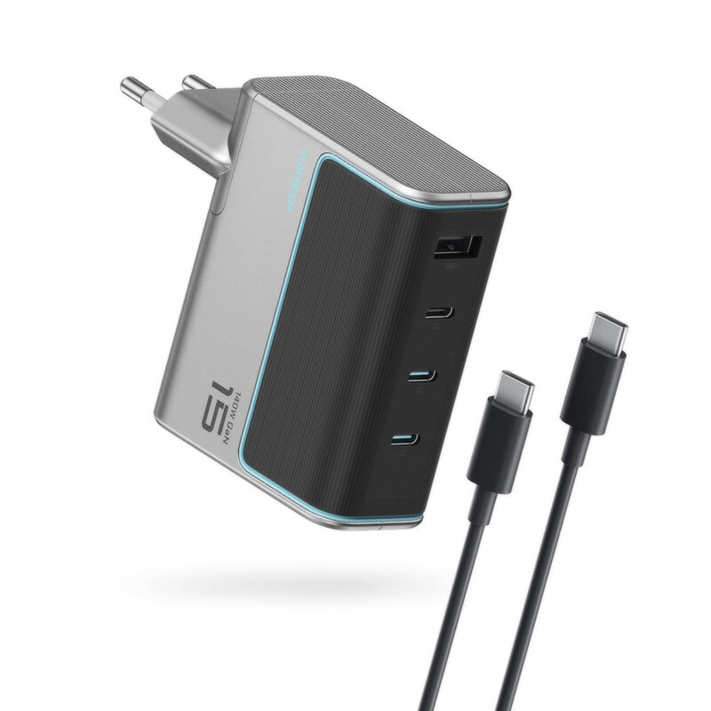 Incarcator priza rapid 140W cu cablu USB-C Cuktech AD1404UEU, gri