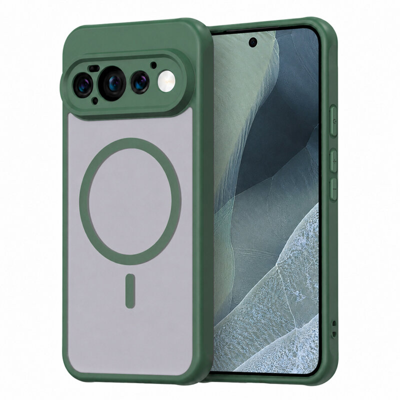 Husa Google Pixel 11 Pro Techsuit HaloFrost II MagSafe, verde