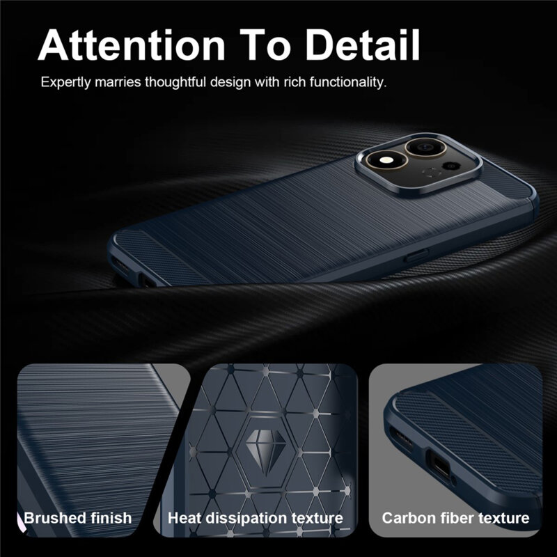 Husa Honor 600 Smart Techsuit Carbon Silicone, albastru