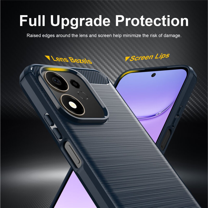 Husa Honor 600 Smart Techsuit Carbon Silicone, albastru