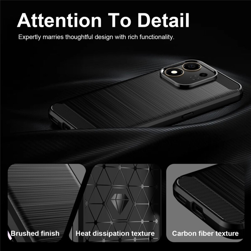 Husa Honor 600 Smart Techsuit Carbon Silicone, negru