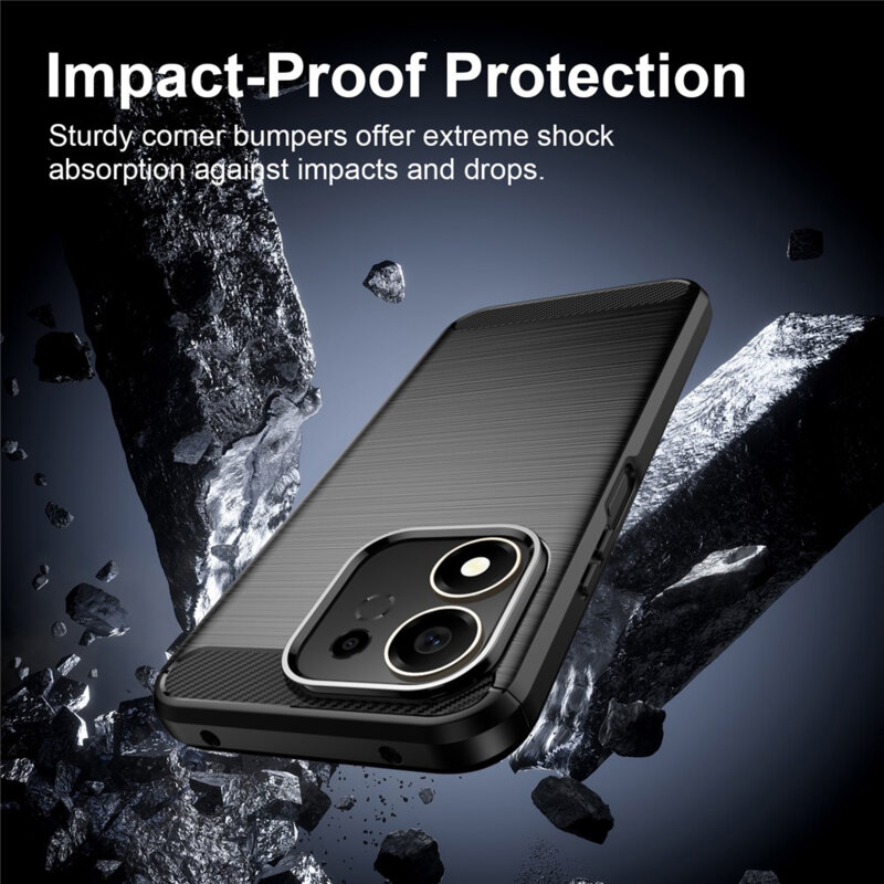 Husa Honor 600 Smart Techsuit Carbon Silicone, negru