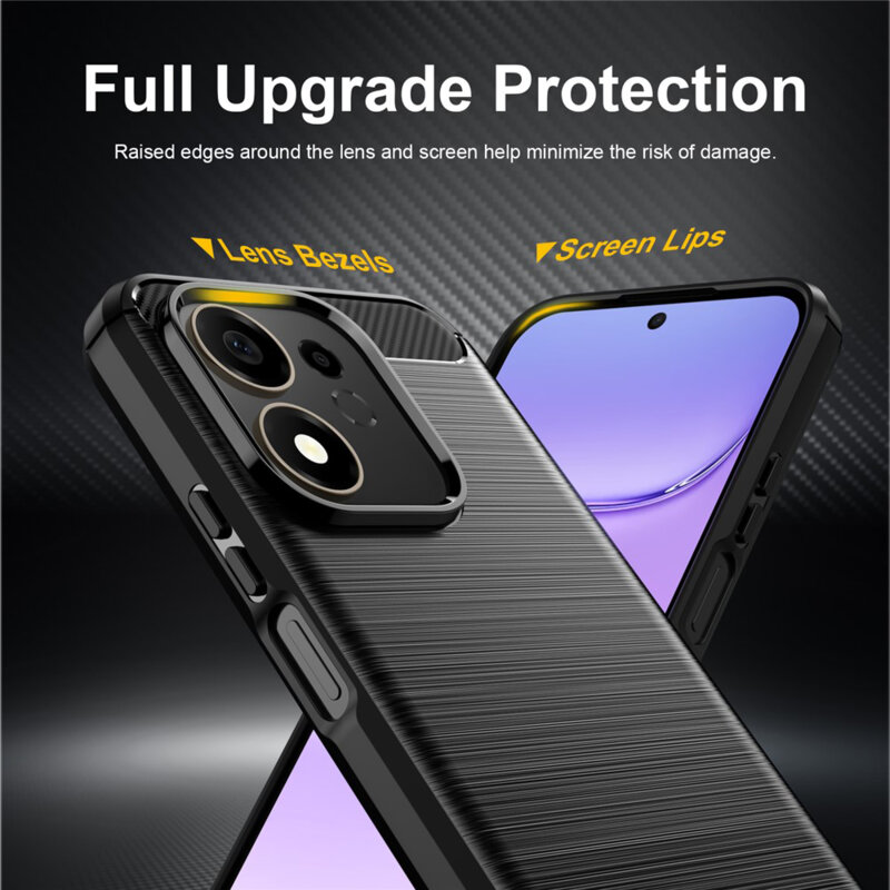 Husa Honor 600 Smart Techsuit Carbon Silicone, negru