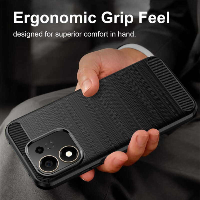 Husa Honor 600 Smart Techsuit Carbon Silicone, negru