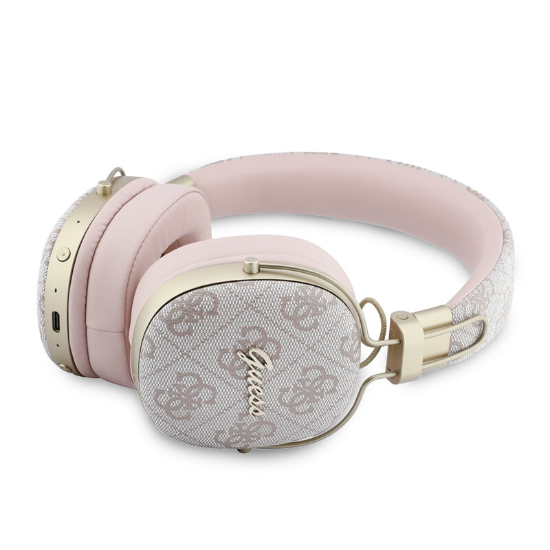 Casti Bluetooth Guess Metal 4G Script Logo, roz, GUBHP72P4SMDP