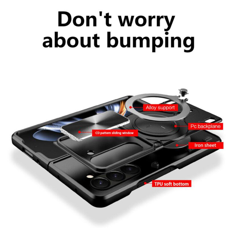Husa Samsung Galaxy Z Fold7 Techsuit CamGuard Pro, roz auriu