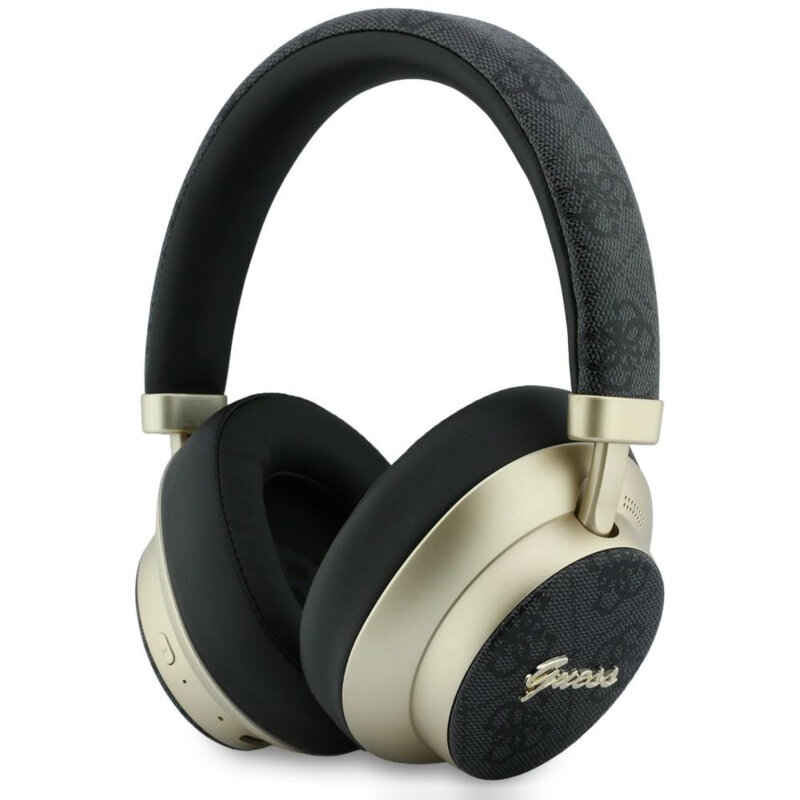 Casti Bluetooth Guess 4G Gold Script Metal, negru, GUBHP83P4CSCMK