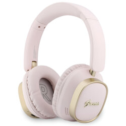 Casti Bluetooth Guess Rectangle Metal Script, roz, GUBHV28HGCSMP