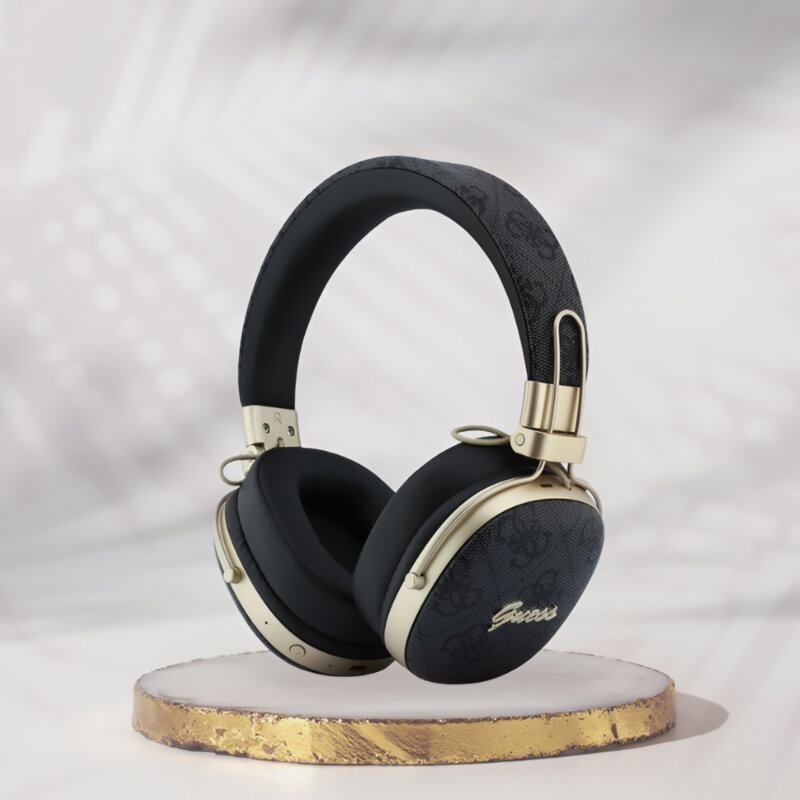 Casti Bluetooth Guess Metal 4G Script Logo, negru, GUBHP72P4SMDK