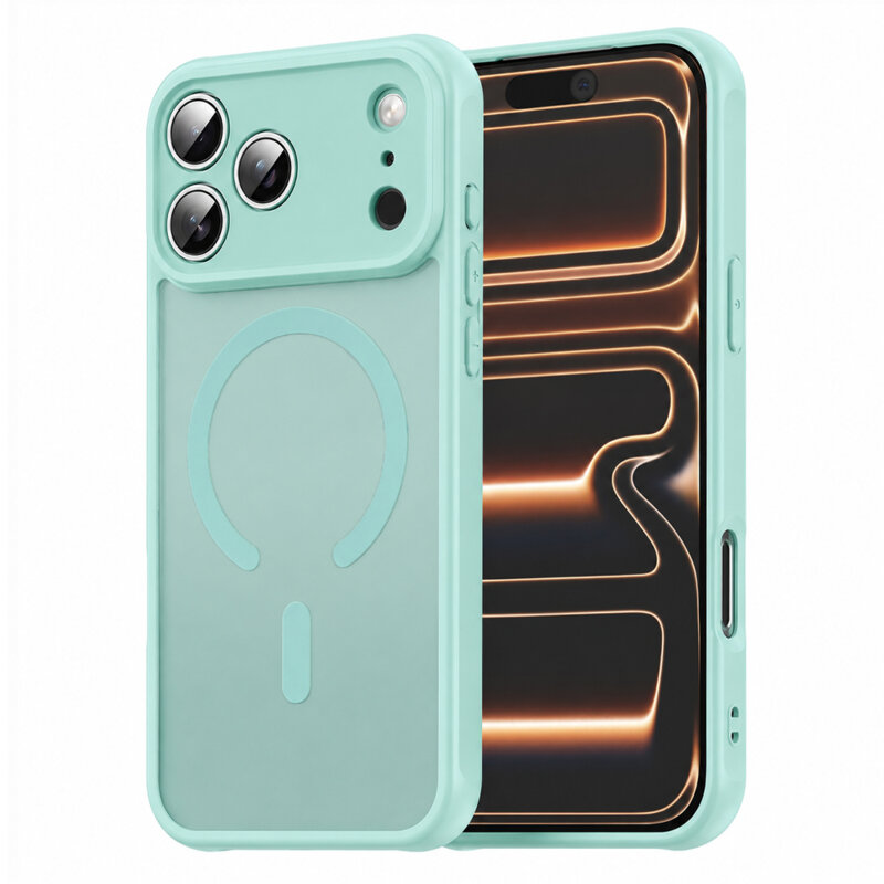 Husa iPhone 17 Pro Max Techsuit HaloFrost II MagSafe, verde menta