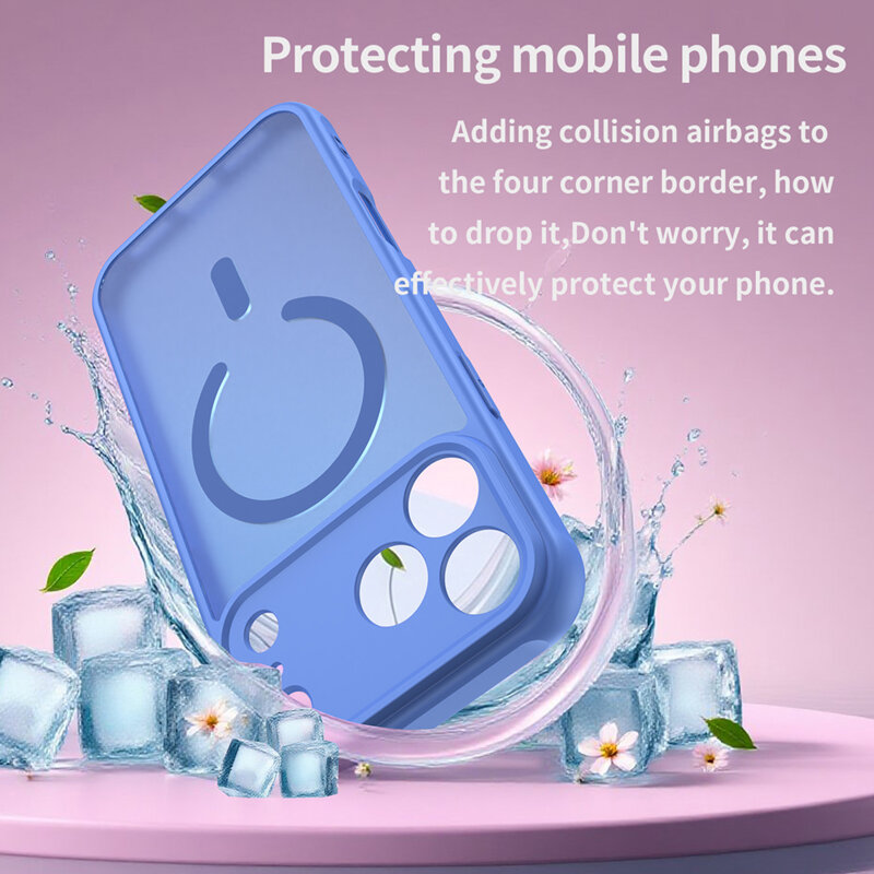 Husa iPhone 17 Pro Max Techsuit HaloFrost II MagSafe, albastru