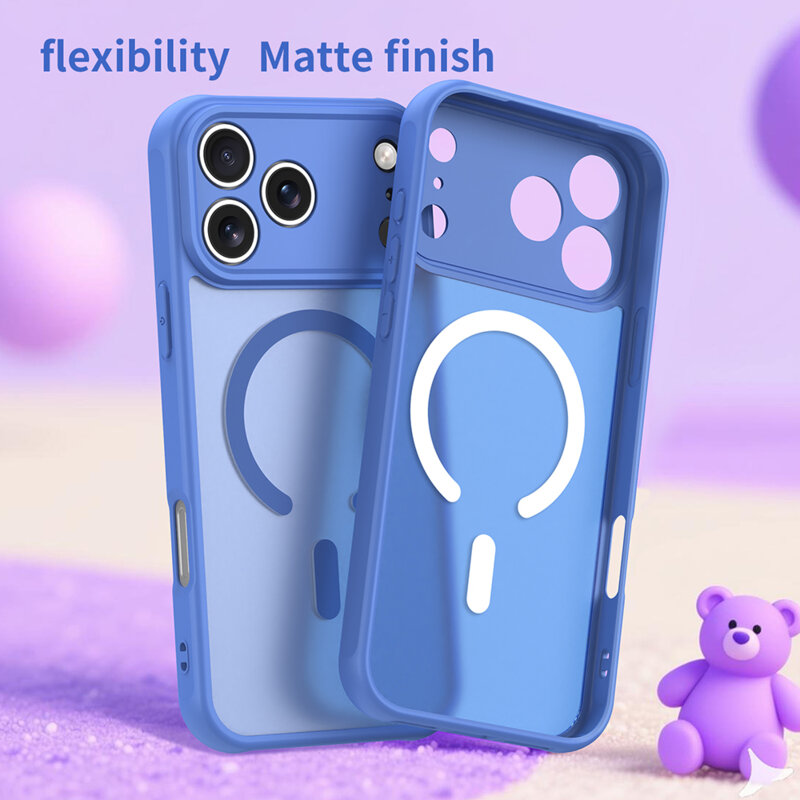 Husa iPhone 17 Pro Max Techsuit HaloFrost II MagSafe, albastru