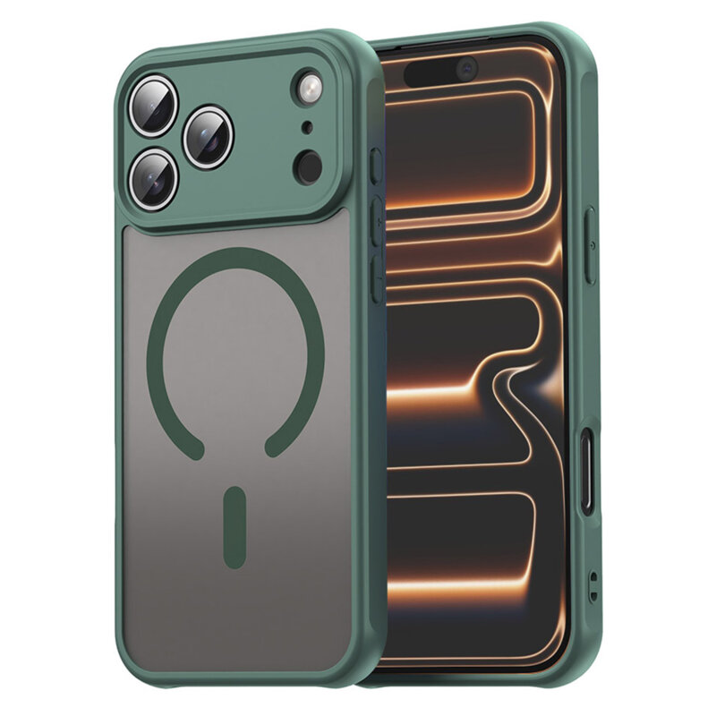 Husa iPhone 17 Pro Max Techsuit HaloFrost II MagSafe, verde
