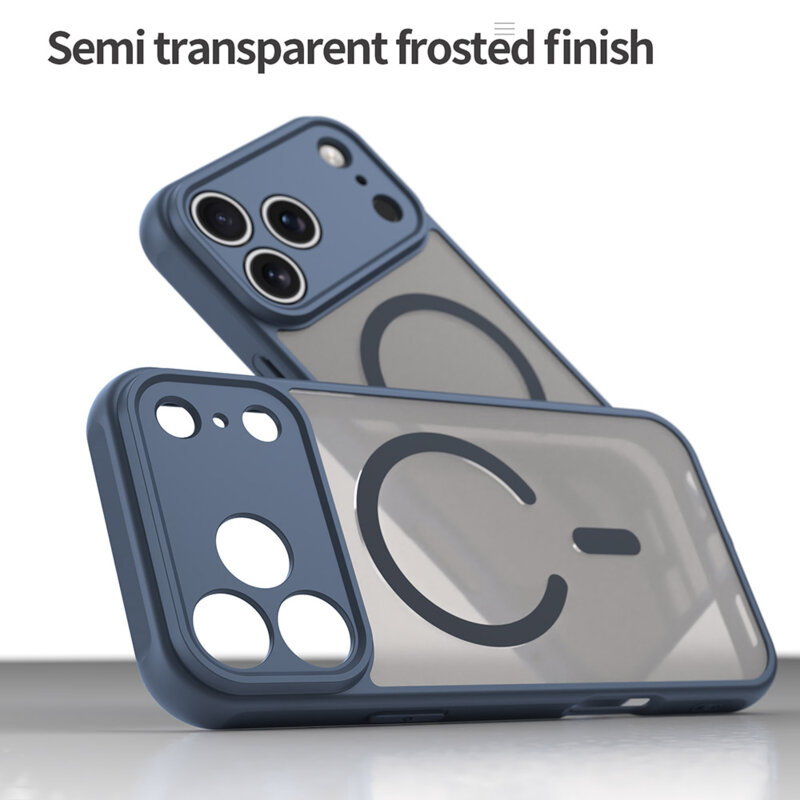 Husa iPhone 17 Pro Techsuit HaloFrost II MagSafe, bleumarin