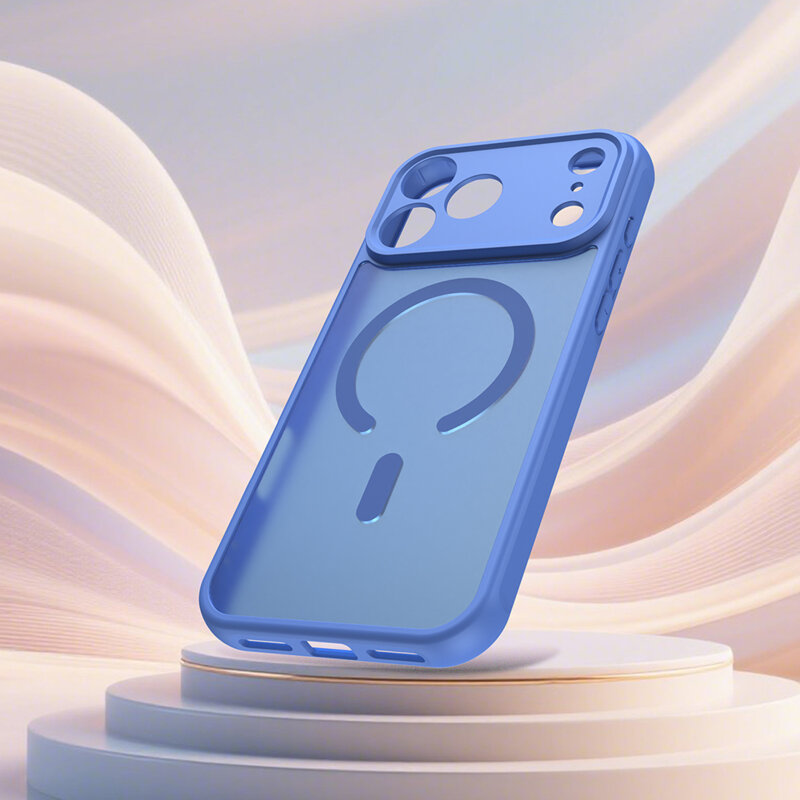 Husa iPhone 17 Pro Techsuit HaloFrost II MagSafe, albastru