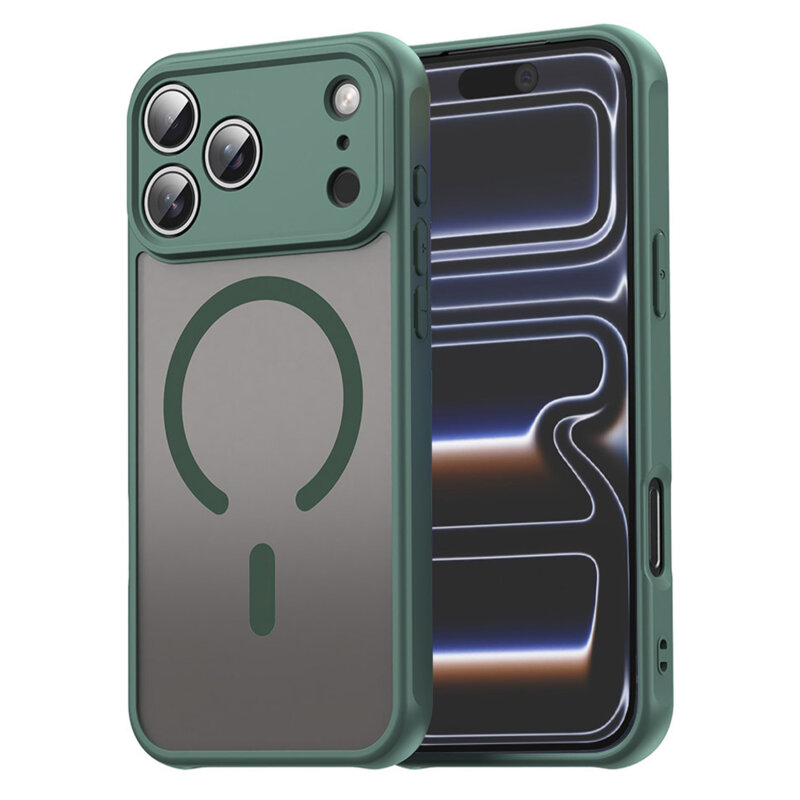Husa iPhone 17 Pro Techsuit HaloFrost II MagSafe, verde