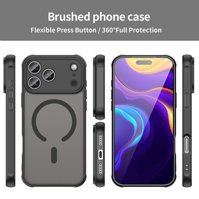 Husa iPhone 18 Pro Techsuit HaloFrost II MagSafe, negru