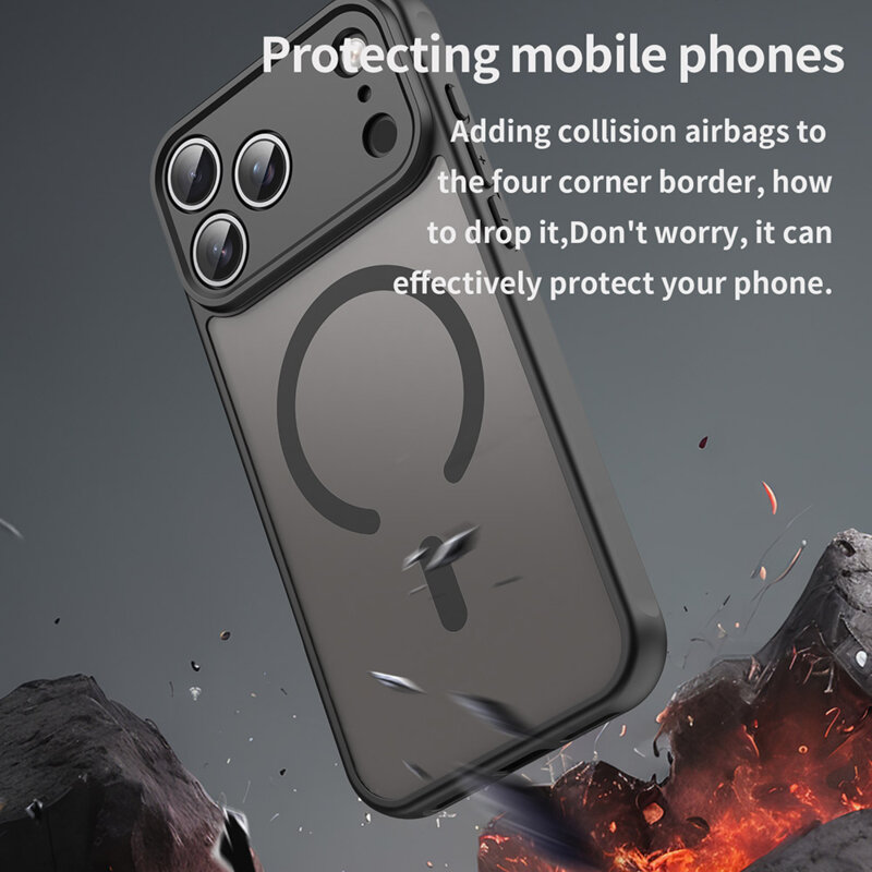 Husa iPhone 17 Pro Techsuit HaloFrost II MagSafe, negru