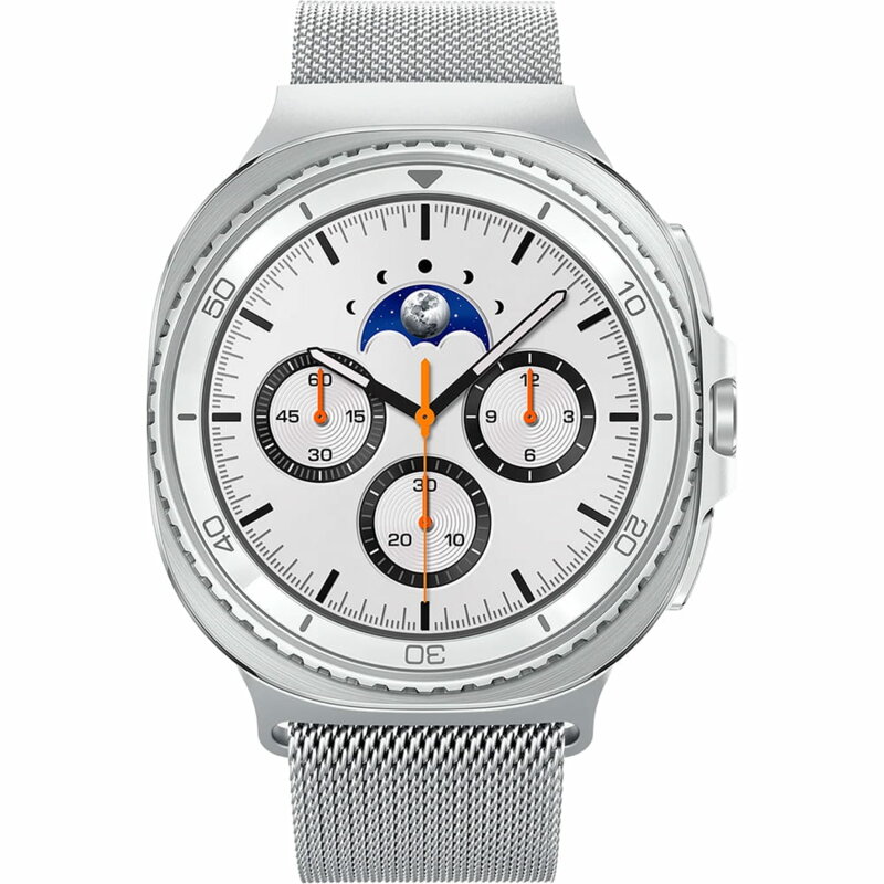 Curea Samsung Galaxy Watch9 40mm Spigen Metal Fit, argintiu
