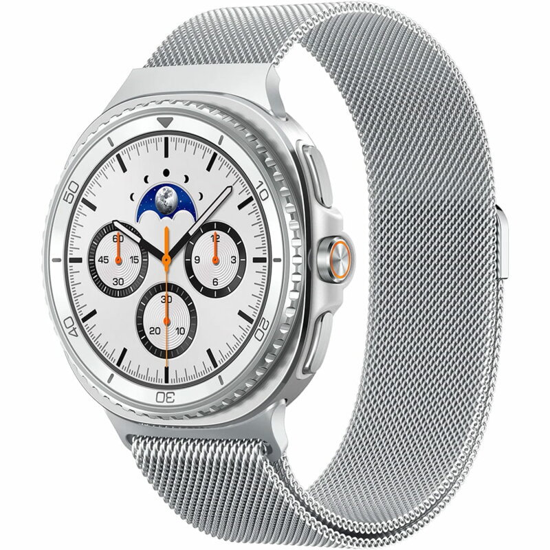 Curea Samsung Galaxy Watch8 40mm Spigen Modern Fit, argintiu