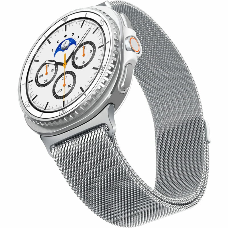 Curea Samsung Galaxy Watch8 44mm Spigen Modern Fit, argintiu