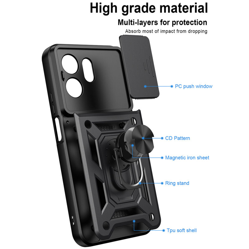 Husa Honor 600 Smart protectie camera Techsuit CamShield Series, verde