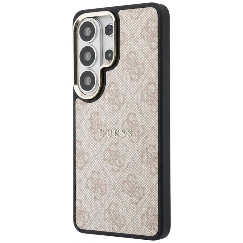 Husa Guess Samsung Galaxy S26 Ultra 4G Embossed Ring MagSafe, roz, GUHMS26LP4MSEGCP