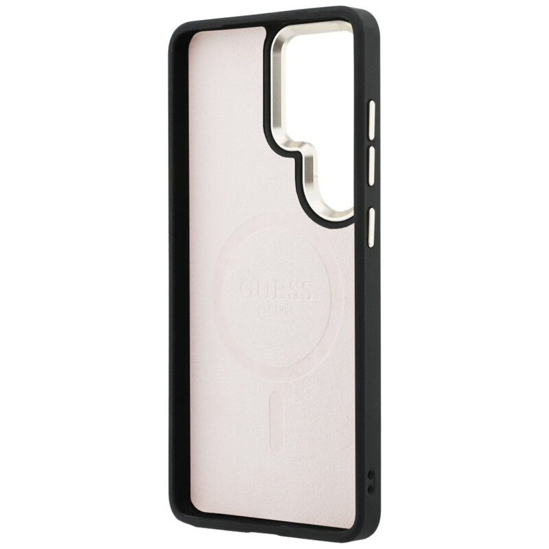 Husa Guess Samsung Galaxy S26 Ultra 4G Embossed Ring MagSafe, roz, GUHMS26LP4MSEGCP