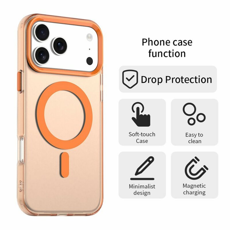 Husa iPhone 17 Pro Techsuit CandyCase MagSafe, portocaliu