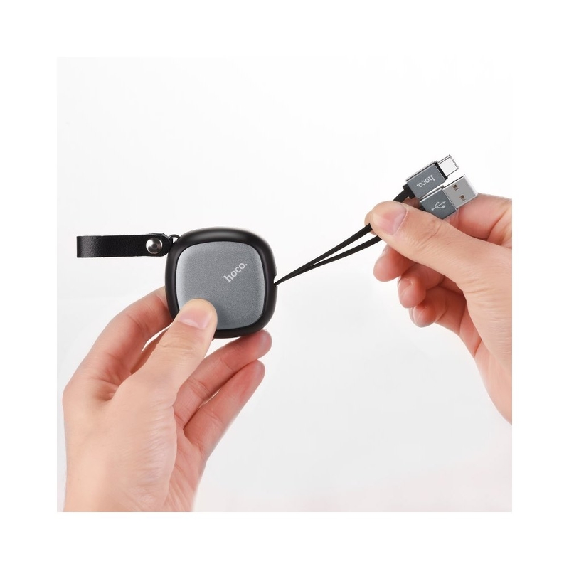 Cablu de date Type-C Hoco Retractable U33 90CM 2.4A - Negru