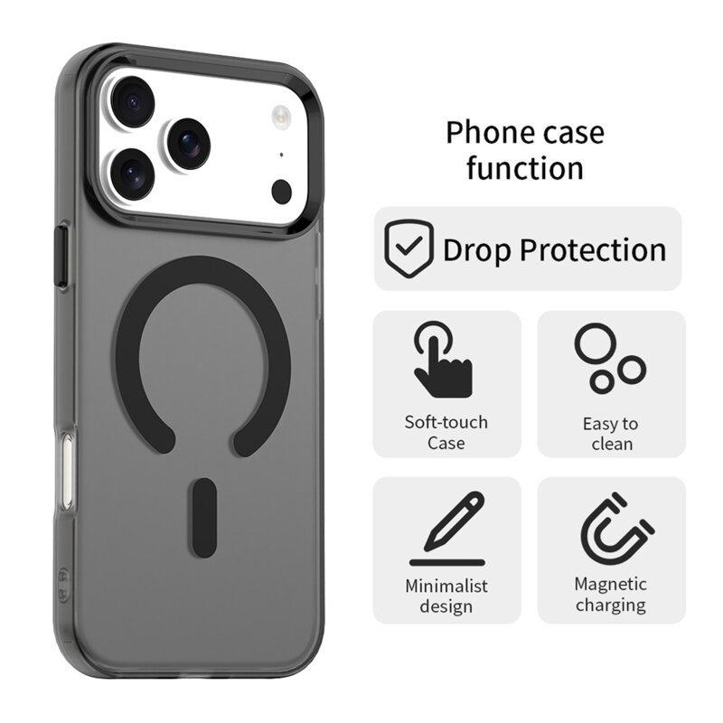 Husa iPhone 17 Pro Techsuit CandyCase MagSafe, negru