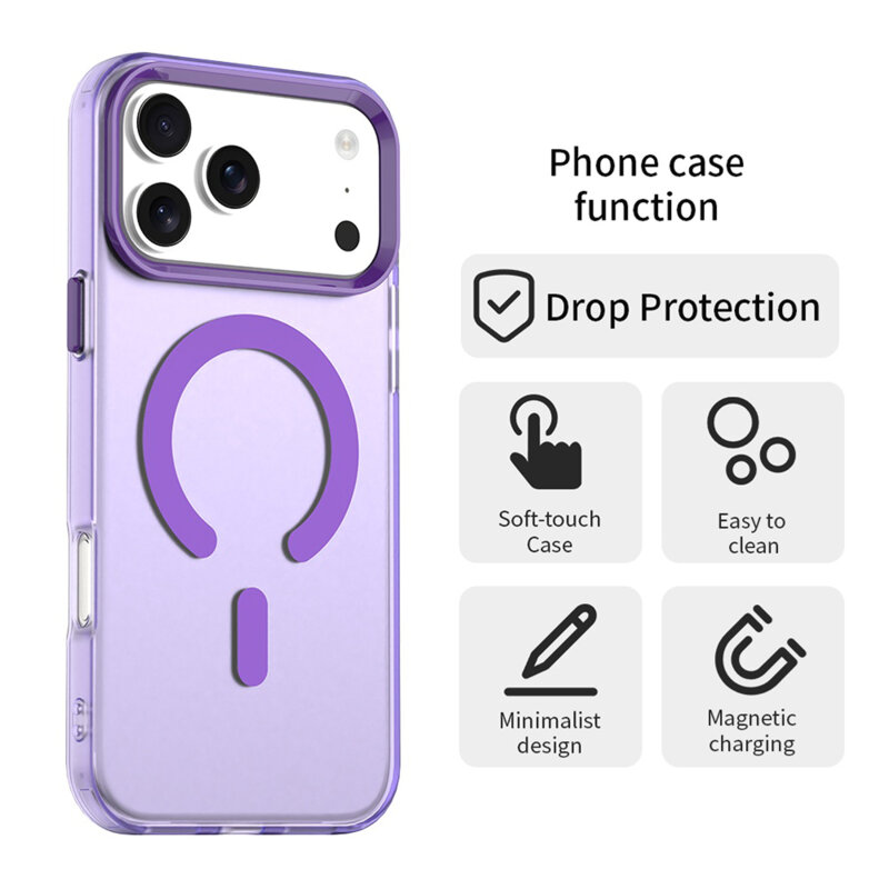 Husa iPhone 17 Pro Max Techsuit CandyCase MagSafe, mov