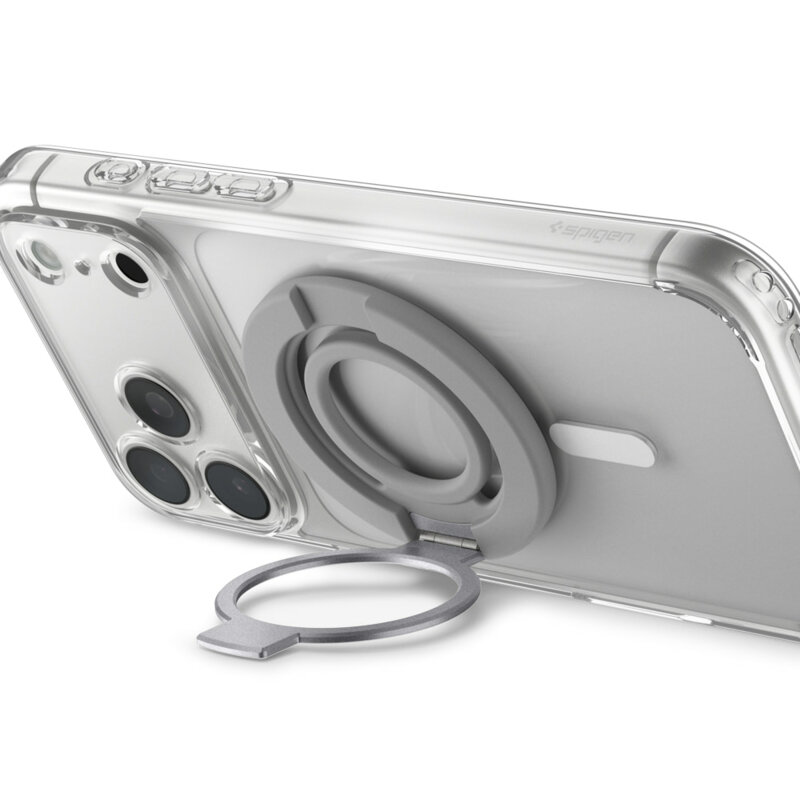 Inel magnetic, suport telefon MagSafe S Spigen Dual Pop, gri
