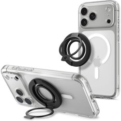 Inel magnetic, suport telefon MagSafe S Spigen Dual Pop, negru