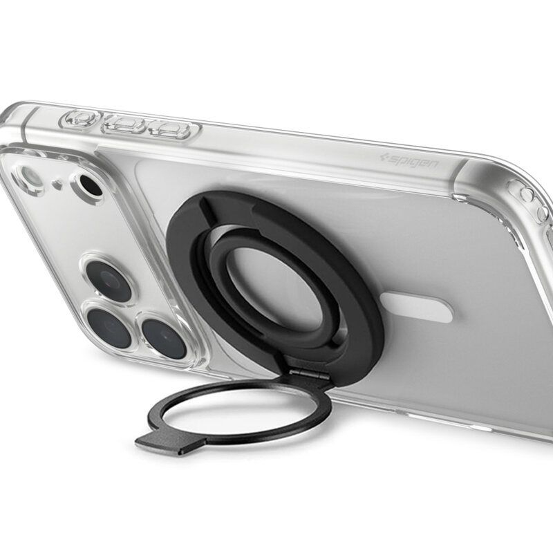 Inel magnetic, suport telefon MagSafe S Spigen Dual Pop, negru