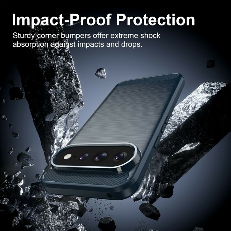 Husa Google Pixel 11 Techsuit Carbon Silicone, albastru