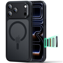 Husa iPhone 17 Pro ESR Classic Hybrid HaloLock, negru frost