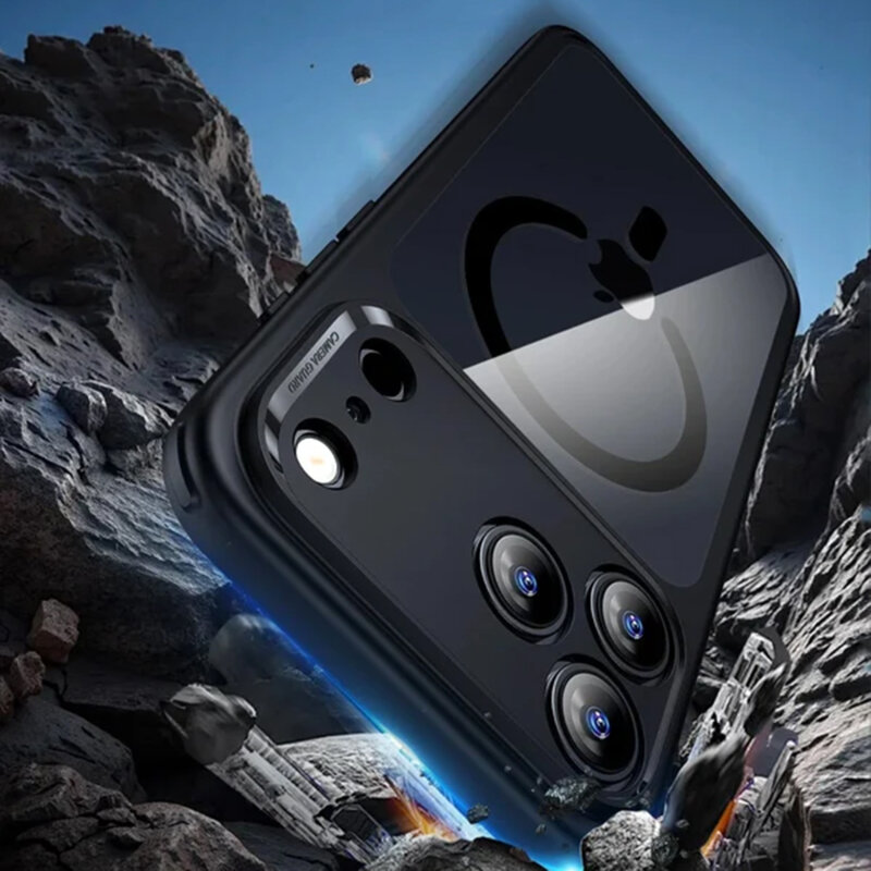 Husa iPhone 17 Pro ESR Classic Hybrid HaloLock, negru frost