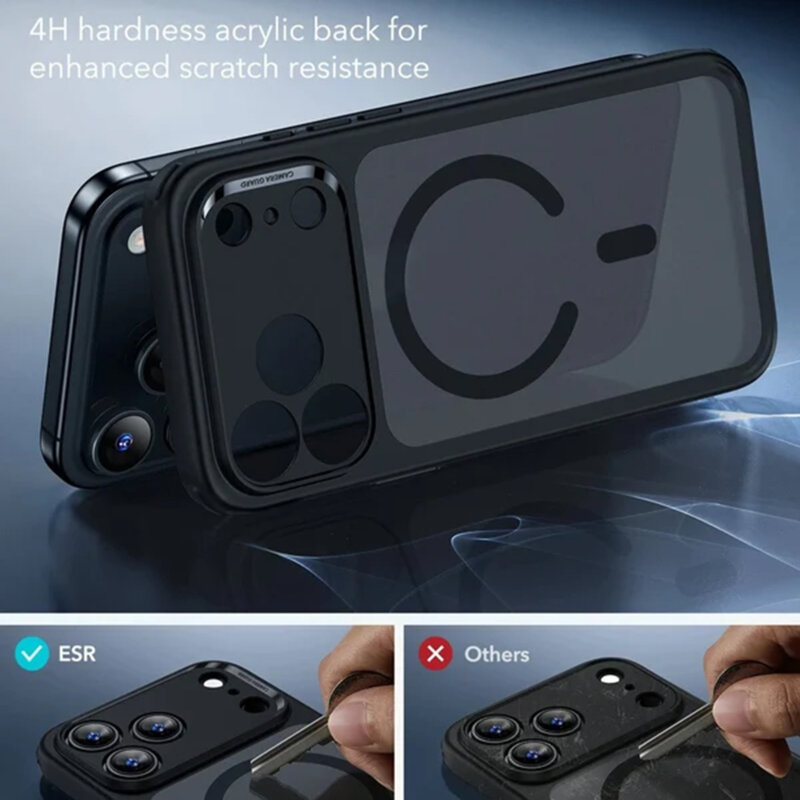 Husa iPhone 18 Pro ESR Classic Hybrid HaloLock, negru frost