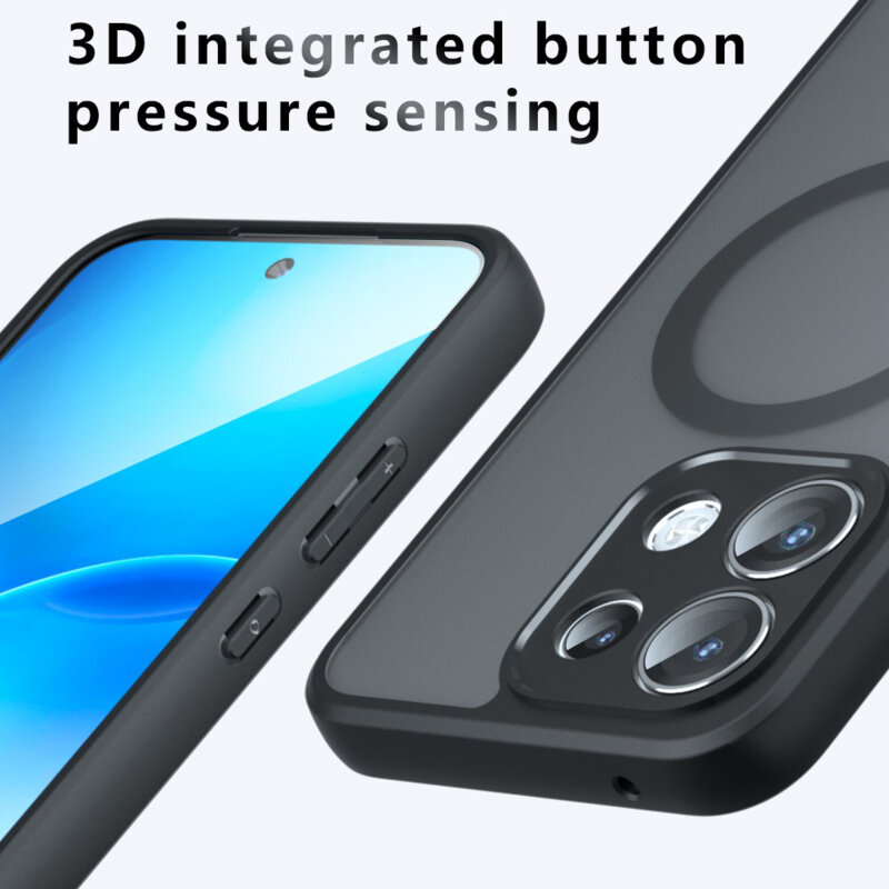 Husa Oppo Reno16 FS Techsuit PureFrost MagSafe, negru frost