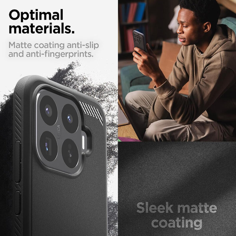 Husa Xiaomi 17T Spigen Rugged Armor, negru