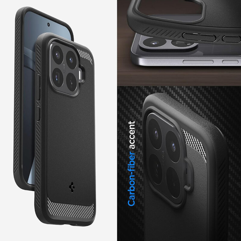 Husa Xiaomi 17T Spigen Rugged Armor, negru