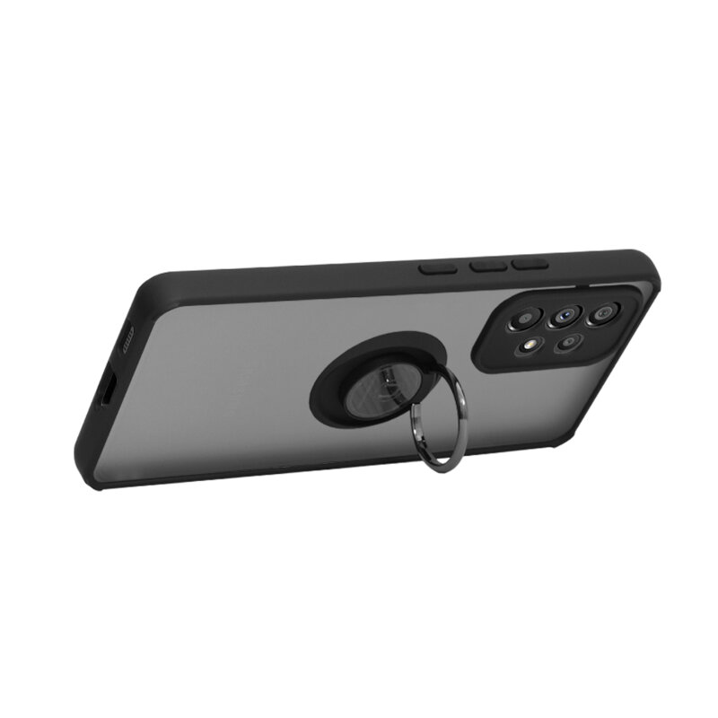 Husa iPhone 17 Pro Techsuit Glinth cu inel suport stand magnetic, negru