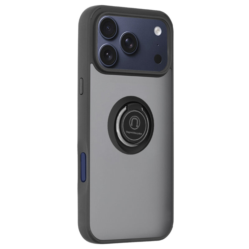 Husa iPhone 17 Pro Techsuit Glinth cu inel suport stand magnetic, negru