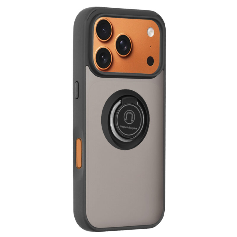Husa iPhone 17 Pro Max Techsuit Glinth cu inel suport stand magnetic, negru