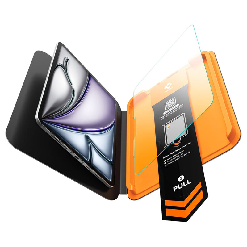 Folie sticla iPad Air 11 (2024) Spigen Glas.tR AlignMaster T, transparenta