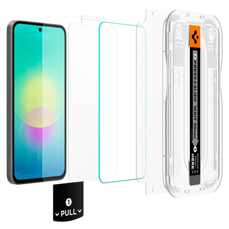 [Pachet 2x] Folie Samsung Galaxy A27 5G Spigen Glas.tR EZ Fit Pro, transparenta